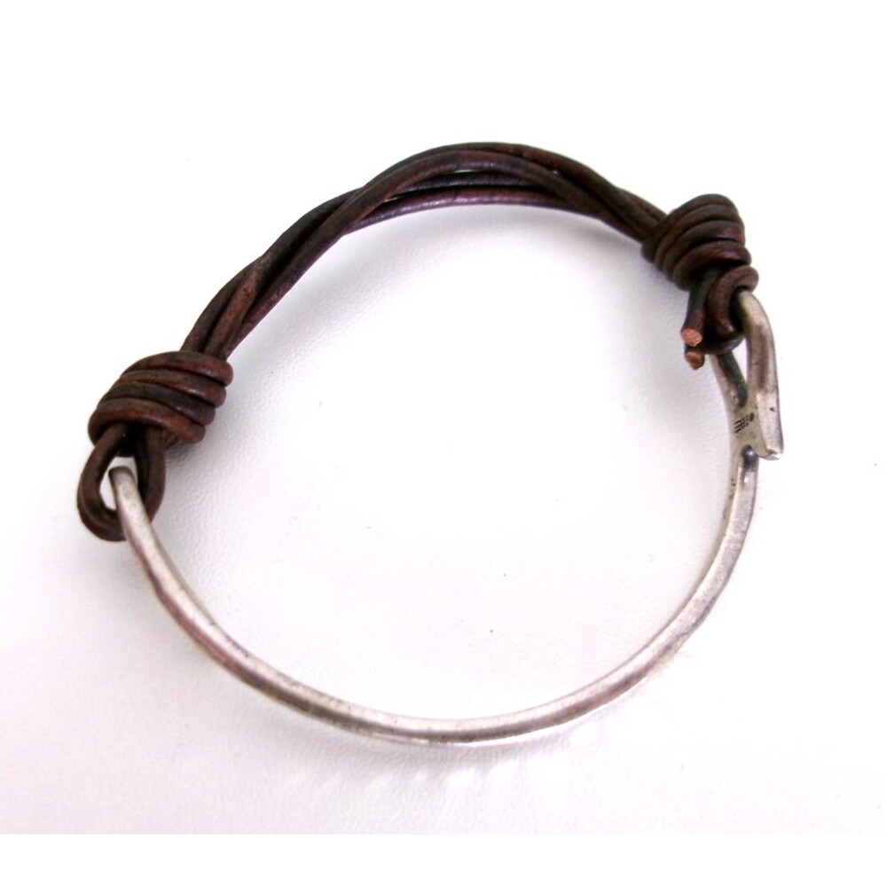 James Avery Sterling & Leather As You Wish Hook Bracelet